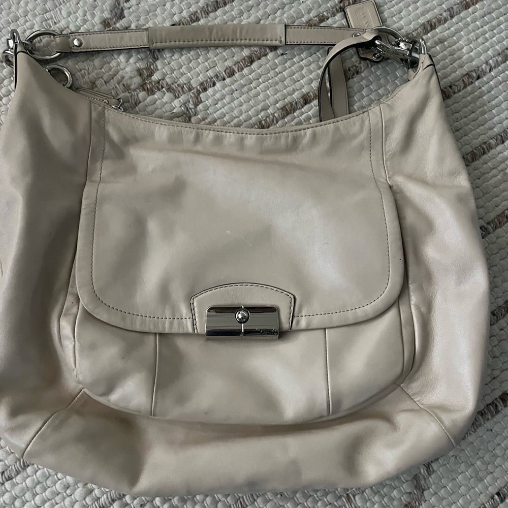 Genuine Leather Coach shoulder hobo style handbag